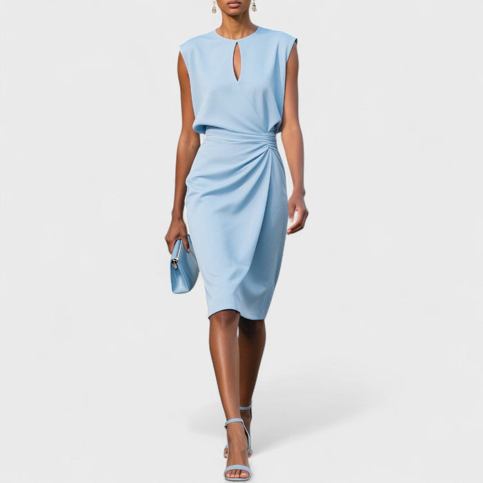 Skye | Chic Keyhole Cocktail Midi Wedding Guest Dress