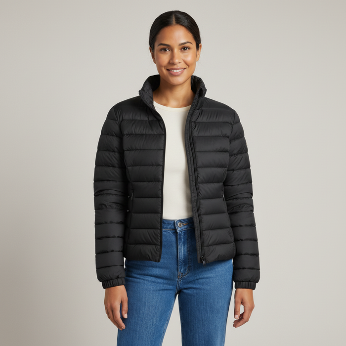 Eleana | Womens Quilted Casual Zip Up Stand Collar Puffer Jacket