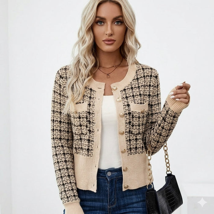Delilah | Womens Vintage Chic Tweed Knit Cardigan
