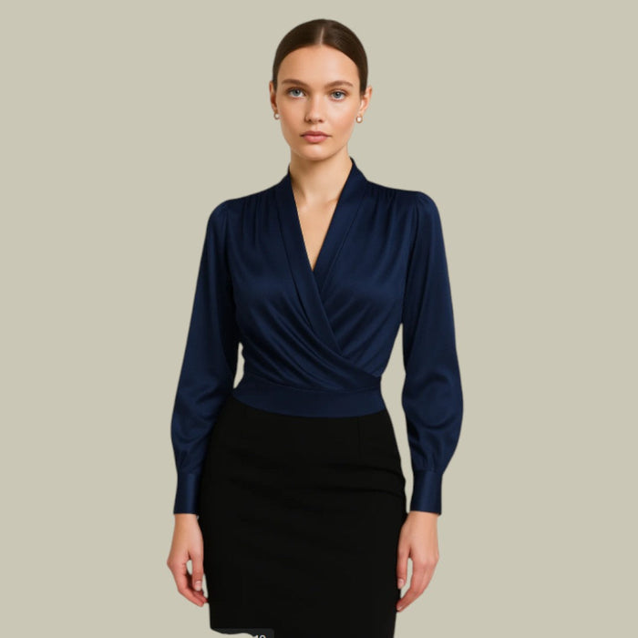 Ruby | Women’s Elegant Wrap Satin Blouse