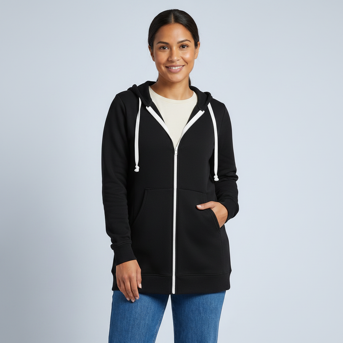 Veronica | Womens Casual Relaxed Zip Up Pocket Hoodie Sweatshirt